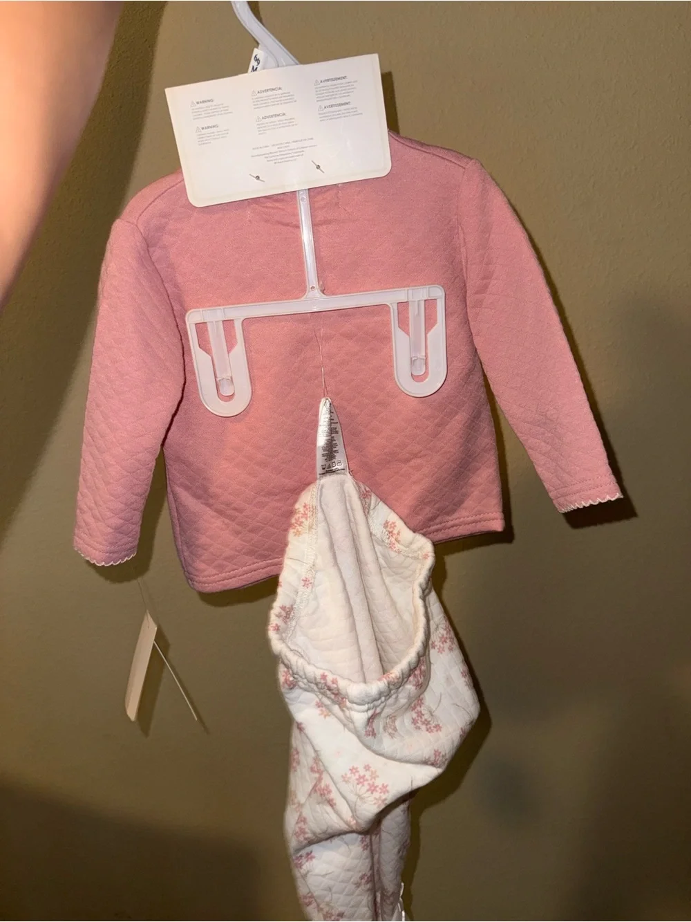 Catherine Malandrino Pink Quilted 3-Piece Baby Set with Bow Hat